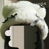 目丸小熊蝴蝶結帽子女秋冬季2026新款可愛(ài)保暖護耳朵顯臉小毛絨針織帽 奶白色蝴蝶結款 曬單實(shí)拍圖