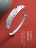 云金麗銀手鐲999足銀女國風(fēng)龍鳳福中老年實(shí)心推拉銀鐲子送媽媽生日禮物 曬單實(shí)拍圖