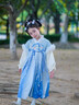 G.duck漢服女童秋冬連衣裙2025新款拜年服兒童國風(fēng)古裝斗篷古風(fēng)公主裙 藍色襦裙+藍色斗篷 120 cm 曬單實(shí)拍圖