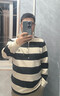 羅蒙長(cháng)袖T恤男春秋季新款上衣服休閑翻領(lǐng)條紋polo衫男裝潮流打底衫 曬單實(shí)拍圖