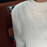 珍貝半高領(lǐng)長(cháng)袖純羊絨衫保暖針織打底衫簡(jiǎn)約純色冬季新款31088 白色 S （95碼） 曬單實(shí)拍圖