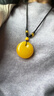 樸里雞油黃蜜蠟吊墜琥珀水滴雕刻項鏈長(cháng)款男女民族風(fēng)復古毛衣鏈配飾品 B款/公主扣+掛繩 曬單實(shí)拍圖