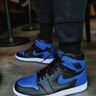 AJ1 MID 喬1 皇家藍黑藍高幫籃球鞋男女鞋休閑運動(dòng)板鞋554724-077 AJ1 MID 喬1 皇家藍 黑藍 男女高幫 554724-077 36 曬單實(shí)拍圖