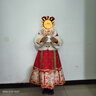 安妮優(yōu)兒（Anneyol）漢服女童古裝兒童馬面裙喜慶過(guò)年衣服冬季女寶寶拜年服 紅色 140 曬單實(shí)拍圖