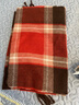2025復古格紋新年禮物圍巾女紅色格子冬季圣誕保暖圍脖男 咖紅色 曬單實(shí)拍圖