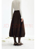 飛鳥(niǎo)和新酒高腰顯瘦半身裙女2025冬季新款設計感褶裥純棉腰裙 棕褐HCJ04 S 曬單實(shí)拍圖