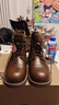 馬登8111工裝靴頭層真皮馬丁靴男高幫復古傘兵皮靴vintage機車(chē)靴春季 蜜蠟色 41 (255mm) 曬單實(shí)拍圖