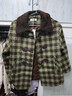 百圖betu女裝冬季新款棉衣翻領(lǐng)仿羊羔毛拼接雙色格子外套2411D02 綠色格 S 曬單實(shí)拍圖