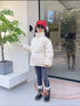 迪士尼（Disney）女童立領(lǐng)羽絨服面包服冬裝2025新款中大童白鴨絨保暖加厚洋氣 米白色 140 曬單實(shí)拍圖