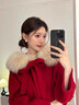 春乏紅色雙面絨呢子大衣女2025秋冬季新款結婚新娘大毛領(lǐng)毛呢外套女 紅色 S 建議105-115斤 曬單實(shí)拍圖