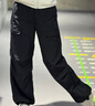 李寧直筒加絨保暖運動(dòng)長(cháng)褲女子秋冬季寬松工裝褲傘兵褲AYKV990 曬單實(shí)拍圖