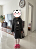 ELLE KIDS50%羊毛外套法式學(xué)院風(fēng)秋冬連帽氣質(zhì)女童中長(cháng)款寬松毛呢大衣 曬單實(shí)拍圖
