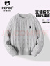 小豬班納（PEPCO）男童毛衣2025秋冬新款針織衫男童簡(jiǎn)約保暖防寒打底衫兒童套頭衫 【百搭麻花毛衣】灰色 160 【推薦體重80-100斤】 曬單實(shí)拍圖