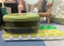 JCZS日本藥盒便攜式分裝一周七天一日三餐迷你隨身藥品密封大容量 綠色1個(gè) 曬單實(shí)拍圖