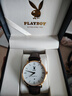 花花公子（PLAYBOY）男士手表男新款學(xué)生考試表潮流品牌簡(jiǎn)約時(shí)尚男表石英表生日禮物 金殼白面棕皮/精美禮盒/定制刻字 曬單實(shí)拍圖