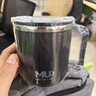加厚304不銹鋼帶蓋水杯雙層男士密封上班族辦公室茶杯禮品馬克杯 黑色 曬單實(shí)拍圖
