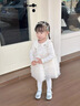 班喜迪女童連衣裙春裝2026洋氣寶寶公主裙周歲禮服春秋嬰兒網(wǎng)紗裙子童裝 米色 90 曬單實(shí)拍圖