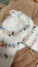 南木熊帽子女秋冬季百搭針織帽彩色小糖豆保暖護耳連帽加絨大頭圍針織帽 七彩波點(diǎn)毛絨帽 曬單實(shí)拍圖