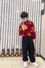 兒童加厚毛衣秋冬季2025新款男女童紅色過(guò)年蛇年本命年新年衣服潮 紅色 110 曬單實(shí)拍圖