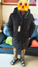 啄木鳥(niǎo)品牌爸爸裝冬季外套中老年人羽絨服男加厚中長(cháng)款過(guò)膝高檔鵝絨大衣 中長(cháng)款-黑色-貉子毛 L 【建議110-130斤穿】 曬單實(shí)拍圖