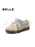 百麗（Belle）流心曲奇撞色愛(ài)心德訓鞋女內增高運動(dòng)休閑鞋B2873CM5 米白色-3CM增高 36 曬單實(shí)拍圖