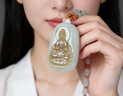 普陀山隱徑和田玉糖白玉站觀(guān)音吊墜男款俏色菩薩掛件玉石項鏈新疆 新疆和田玉-觀(guān)音吊墜. 曬單實(shí)拍圖