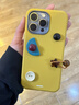 素洛適用蘋(píng)果17promax手機殼秋冬黃色立體星星紐扣iPhone16pro韓系簡(jiǎn)約時(shí)尚15高級感輕奢個(gè)性14保護套 黃色皮紋星星吊墜 iPhone 15 Pro Max 曬單實(shí)拍圖