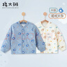 棉大班（MIANDABAN）兒童保暖衣寶寶夾棉上衣男童秋衣加厚款純棉嬰兒薄棉內衣秋冬季 藍色 100 cm 曬單實(shí)拍圖