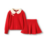 巴拉巴拉童裝女童套裝洋氣春秋裝中大童長(cháng)袖甜美潮拜年服 中國紅60611 130cm 曬單實(shí)拍圖