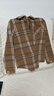 羅蒙品牌亞麻格子長(cháng)袖襯衫女 2026春秋新款復古英倫風(fēng)寬松上衣 卡其色 L 建議105-120斤 曬單實(shí)拍圖