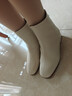 康莉（COMELY）靴子女2025冬季新款羊皮時(shí)尚通勤短靴百搭瘦瘦靴 米白/羽絨里 37 曬單實(shí)拍圖