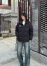 北面（The North Face）FACE立領(lǐng)面包羽絨服男女情侶700蓬鵝絨防風(fēng)保暖外套 黑色羽絨服 2XL 曬單實(shí)拍圖