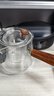 憶壺茶 功夫茶杯套裝加厚耐熱玻璃茶杯品茗杯帶把手水杯主人杯家用杯架 【2只】100ML透明色光面款 曬單實(shí)拍圖