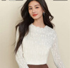 詩(shī)凡黎（‘S EIFINI）【打底王者】法式蕾絲木耳邊打底衫25冬新款含羊毛針織內搭 白色 M 曬單實(shí)拍圖