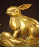 明恩銅兔擺件十二生肖兔子黃銅玉兔辦公室家居裝飾品桌面金錢(qián)兔吉祥物 生肖銅兔-高約4cm 曬單實(shí)拍圖