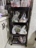 全品屋小推車(chē)置物架可移動(dòng)落地收納架家用零食廚房多層碳鋼帶輪架子四黑 曬單實(shí)拍圖