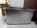 莊子然304不銹鋼方盤(pán)平底方盆商用加深托盤(pán)份數盆快餐飯店食堂方盒烤魚(yú) 60cm×40cm×20cm【不帶蓋】38.5 曬單實(shí)拍圖