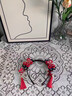 初享（CHUXIANG）新年兒童發(fā)飾女童古風(fēng)花朵流蘇發(fā)箍女孩寶寶漢服大紅喜慶拜年頭飾 紅鉆蝴蝶 1個(gè) 曬單實(shí)拍圖