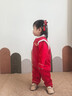 英氏（YEEHOO）嬰兒拜年服秋冬保暖嬰兒衣服新中式寶寶連體衣喜慶 新年紅-夾棉款 90cm （建議身高78-90cm） 曬單實(shí)拍圖