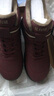 足力健老人鞋冬季保暖皮棉鞋加絨休閑鞋平底女鞋雪地靴 6314K酒紅37 曬單實(shí)拍圖
