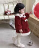 G.duck小黃鴨女童秋冬套裝夾棉外套裙子洋氣女寶寶周歲禮服冬季拜年衣服 夾棉三件套 80 cm 曬單實(shí)拍圖