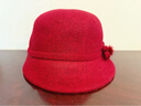 啄木鳥(niǎo)（TUCANO）羊毛禮帽女秋冬韓版優(yōu)雅蝴蝶結羊毛呢漁夫帽顯臉小氣質(zhì)保暖盆帽子 酒紅色 M (56-58cm) 曬單實(shí)拍圖