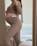 婧麒（JOYNCLEON）孕婦秋衣秋褲套裝保暖內衣秋冬季哺乳睡衣產(chǎn)后打底衫月子服女 【山羊絨倍暖】奶茶色套裝 XL 曬單實(shí)拍圖