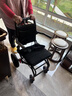鳳凰（Phoenix）輪椅手動(dòng)輪椅車(chē)可折疊老年人旅行便攜式家醫用碳鋼飛機輪椅 新款飛機輪椅【12寸蜂窩輪】黑色坐墊【碳鋼】 曬單實(shí)拍圖