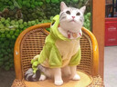 OSKV貓咪衣服帶牽引扣加絨加厚秋冬連帽幼貓寵物貓咪四腳衣法蘭絨新款 大眼恐龍裝（帶牽引扣）L【建議7-10斤】 曬單實(shí)拍圖