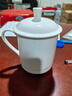 陶相惠茶杯陶瓷帶蓋大號喝茶杯辦公室水杯純白會(huì )議杯子骨瓷定制LOGO刻字 曬單實(shí)拍圖