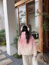 妍莉芬（yanlifen）粉色漸變連帽羽絨棉服女2025年冬季短款小個(gè)子棉襖超好看棉衣外套 漸變粉 M 115斤內 曬單實(shí)拍圖