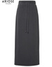 艾諾絲雅詩(shī)【商場(chǎng)同款】春秋季新品休閑直筒后開(kāi)叉收腰抽繩半身裙40823562 石墨灰 XL 曬單實(shí)拍圖