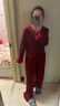 意芬紅色睡衣女本命年長(cháng)袖春秋新疆棉結婚禮物馬年衣服女士家居服套裝 開(kāi)運紅 M 曬單實(shí)拍圖