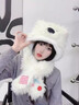 察今可愛(ài)毛絨西高地小狗帽子圍脖一體兩件套冬季加厚保暖護耳帽雷鋒帽 白色小狗帽子【耳朵會(huì )動(dòng)】 曬單實(shí)拍圖